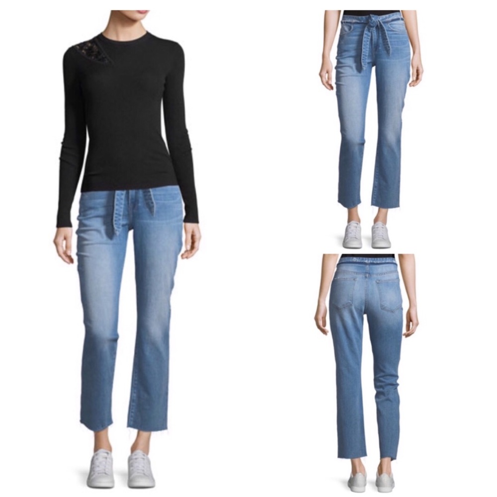 NWT FRAME Le High Tie-Waist Straight-Leg Jean